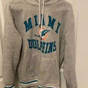 Miami Dolphins Gray Hoodie Fleece Lined Men’s Medium